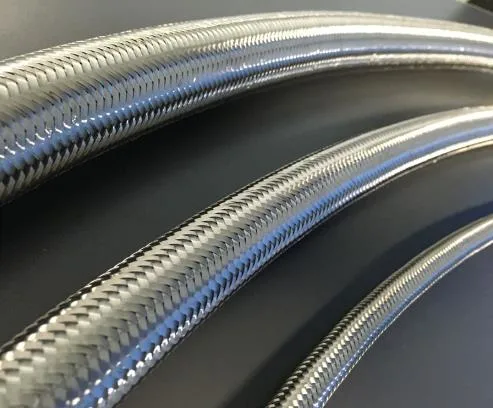 Single Stainless Steel Wire Braid Reinforced Corrugated PTFE Hose