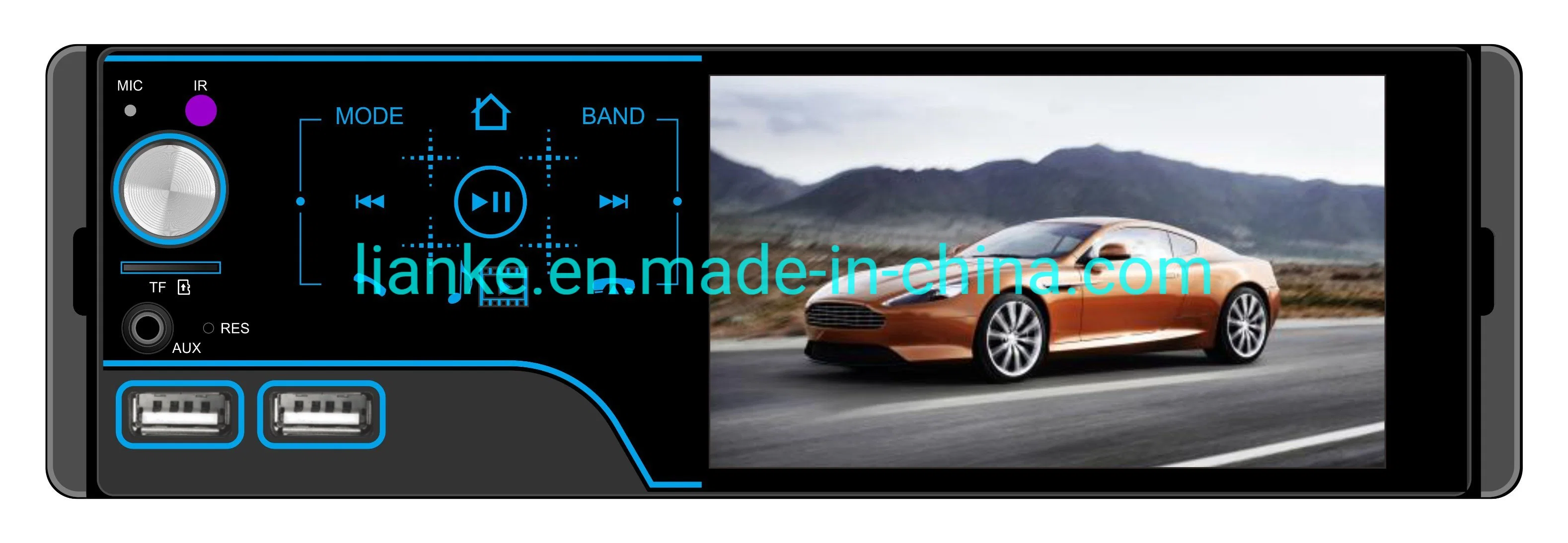 Touch Panel Media Player 4inch Stereo Car Video MP5 Bluetooth Radio