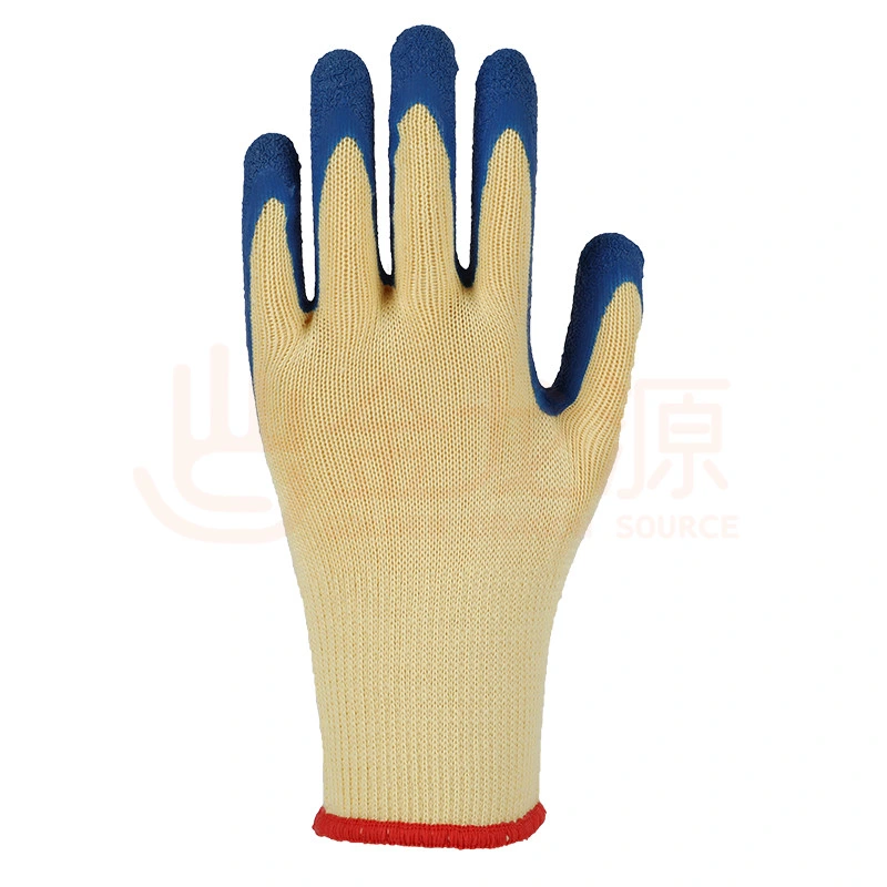 100g Thread Polycotton Latex Crinkle Palm Coated Protective Safety Work Rubber Labor Gloves