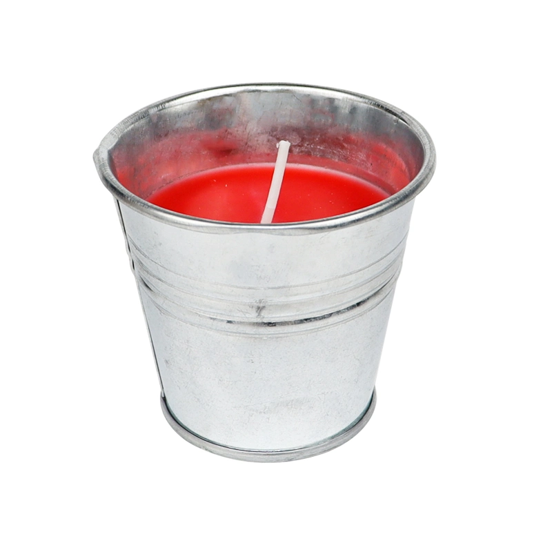 Outdoor Metal Bucket Paraffin Wax Citronella Candles Tin Candle for Outdoor