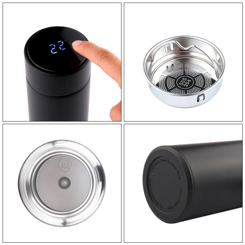 Sunflower Hot 500ml Stainless Steel Double Wall Life Vacuum Cup with Touch Screen Lid Temperature Display LED Smart Water Bottle