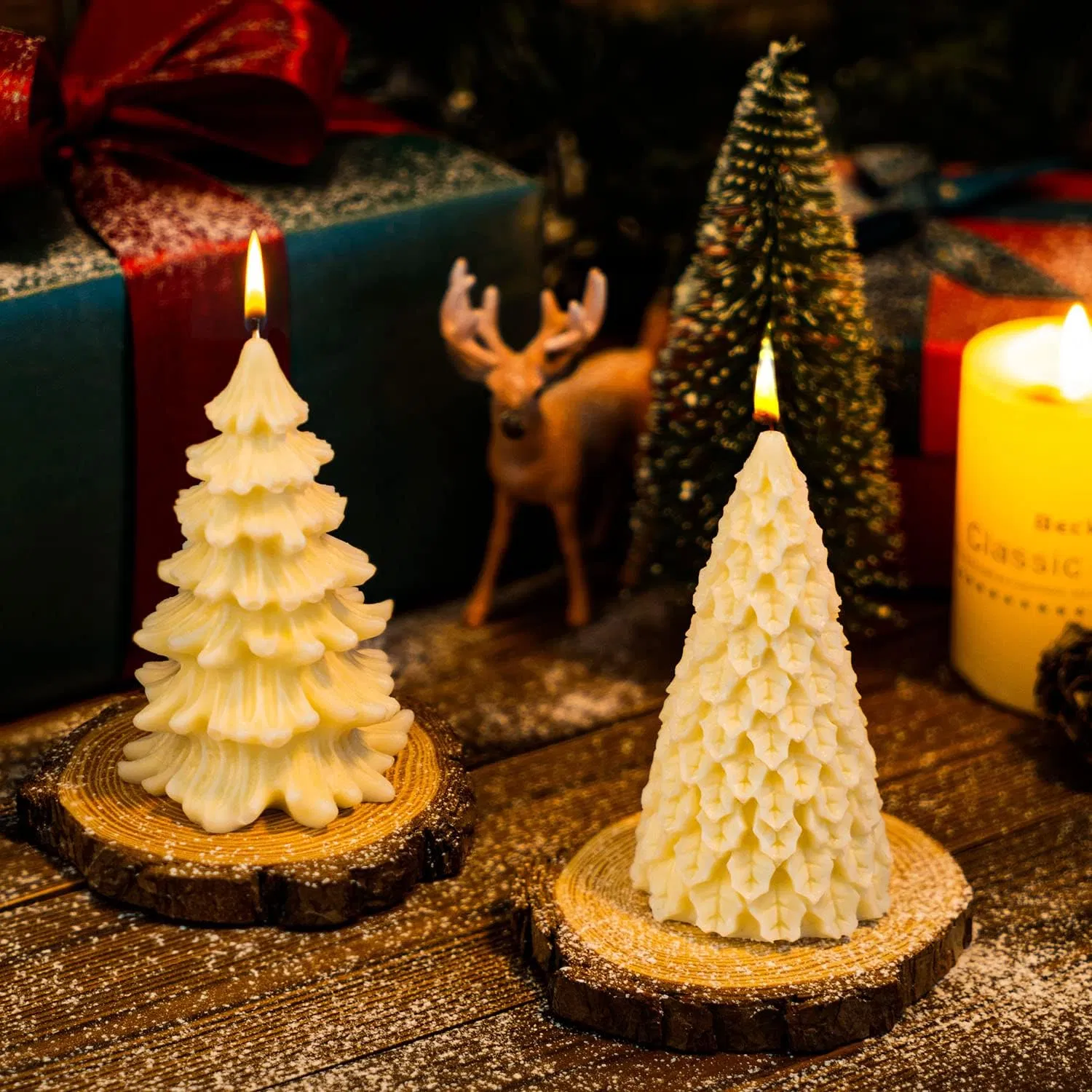 Forma de árbol de Navidad 3D molde de resina de la vela de silicona