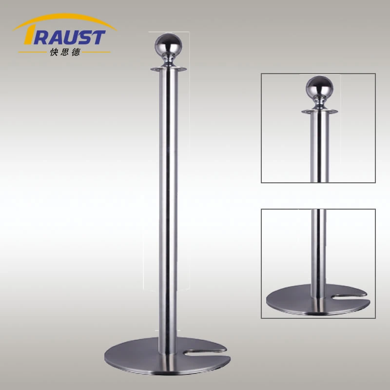 Stainless Steel Rope Post with Stackable Base for Crowd Control