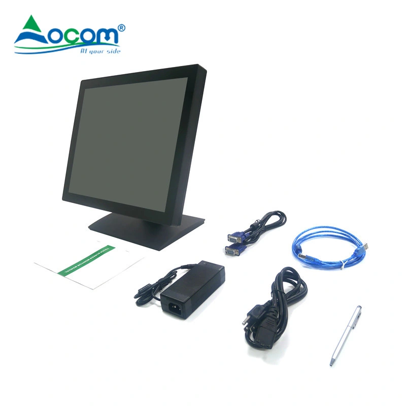 POS de sobremesa de 17 pulgadas LCD de 1280*1024 POS sin bisel de alta resolución Monitor LCD capacitivo con pantalla táctil