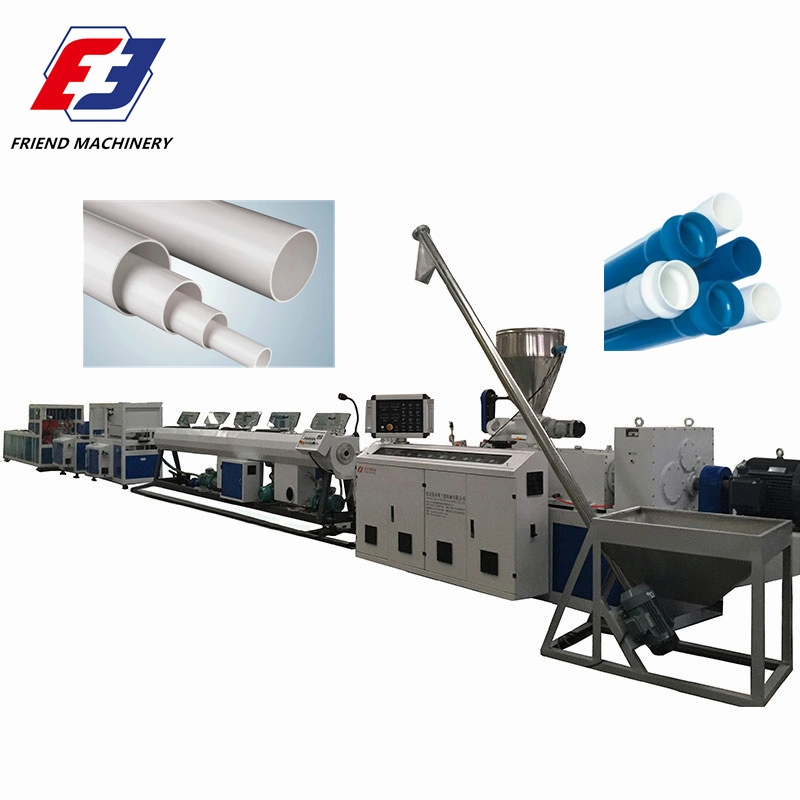 UPVC PVC Plastic 75mm-250mm Water Supply/Drain Pipe Double Screw Extruder Machine/Equipment Production Line
