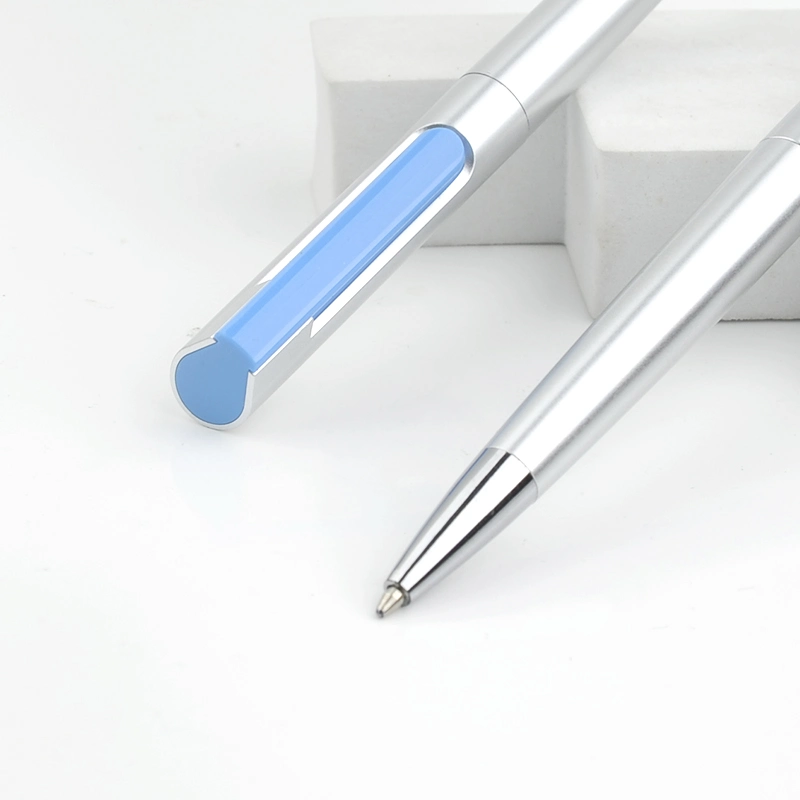 Classic Silver Stationery Office Supplies Custom Plastic Promotion Gift Ball Pen