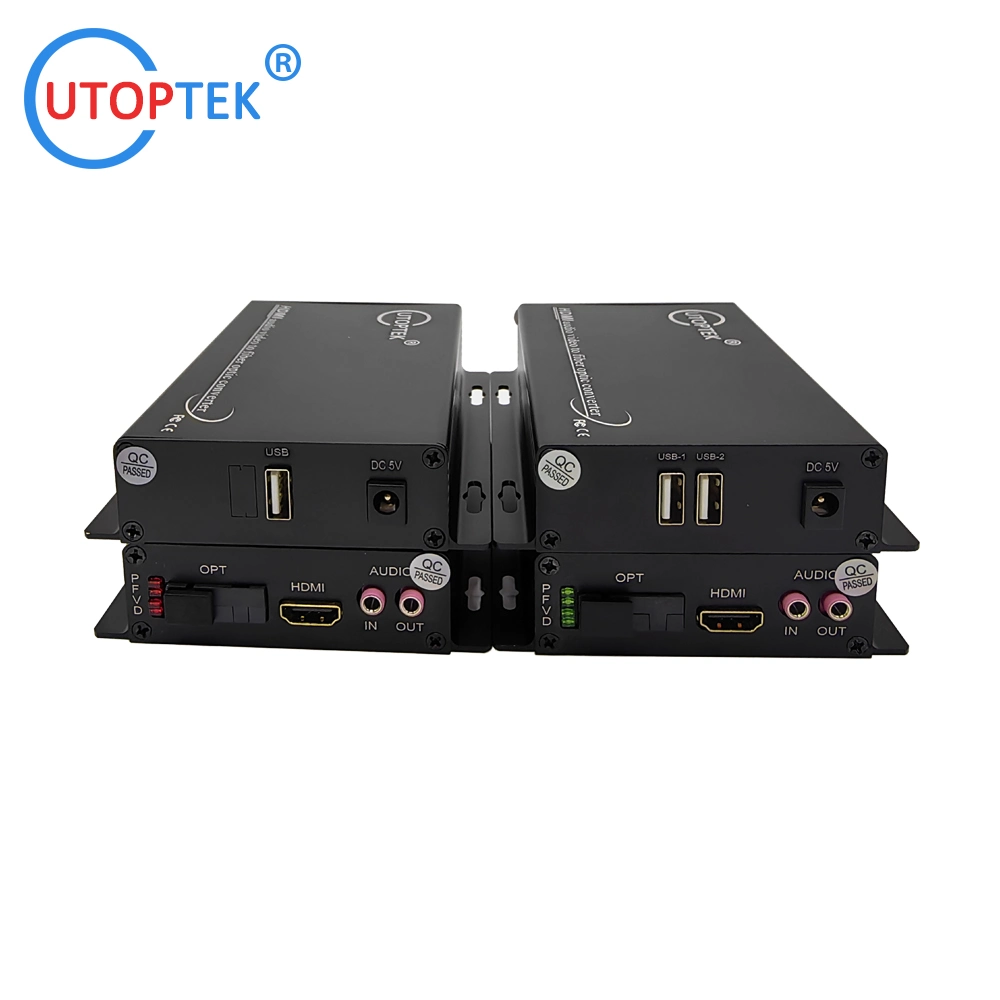 OEM Factory HDMI 1080P Fiber Optic Converter Support USB Kvm 20km HDMI to Fiber Extender