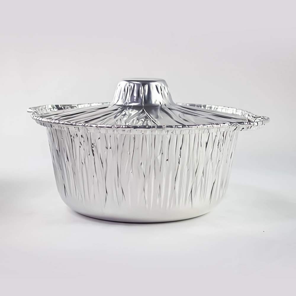 Middle East Hot Selling Multi-Size Weighted Thickened Cooking Disposable Aluminum Foil Pot with Lid