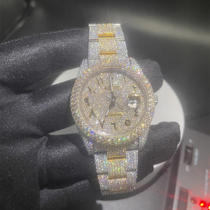 Luxury Brand Mechanical Watch Custom-Made Vvs Men Iced out Moissanite Watch Hip Hop Jewelry Watch