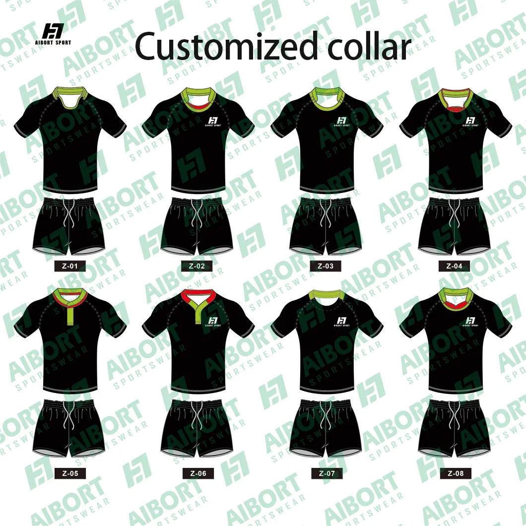 Aibort Custom Made Supreme Quality Rugby Football Wear Full Sublimation Rugby Jersey Shirts Shorts Socks Full Set Rugby Uniform