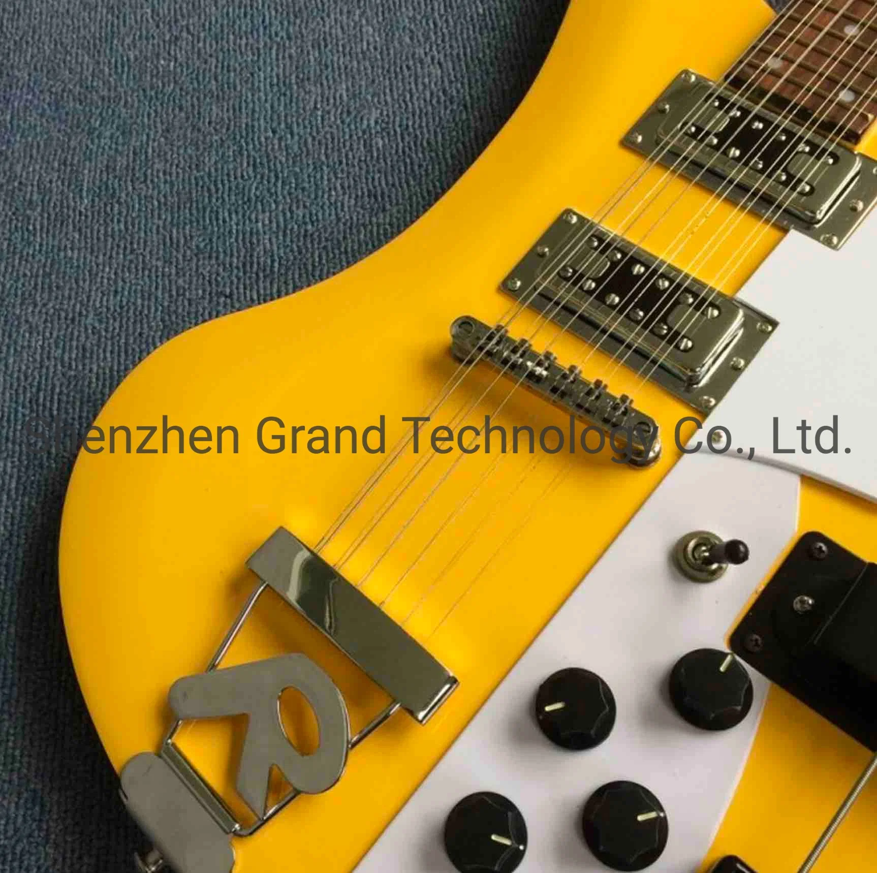 Loja personalizada 4080 Bocal Duplo Geddy Lee amarelo 4 Cordas Bass 612 Opção Strings Guitar