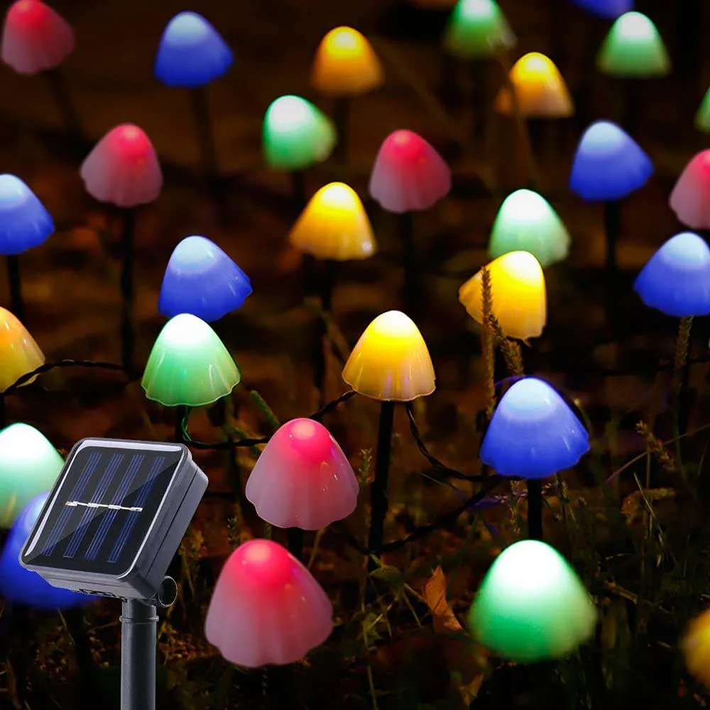 LED Mushroom impermeável Christmas Garden decoração paisagem String luzes