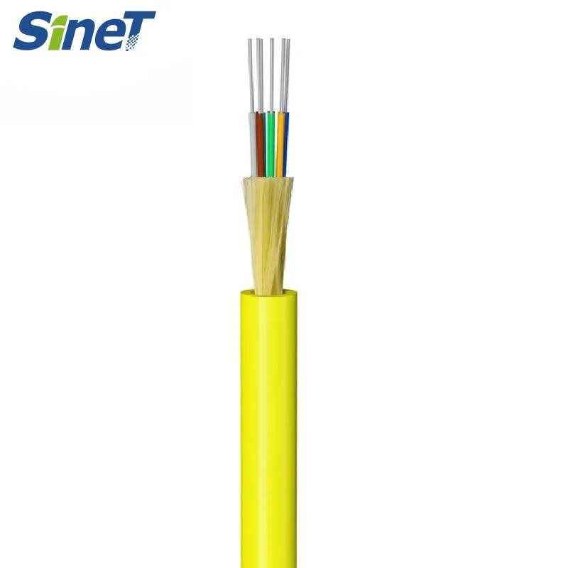 Paquete de precios al por mayor 8 12 24 Core SM G652D G657A Cable óptico de fibra interior GJFFV de distribución de tampones herméticos multinúcleo