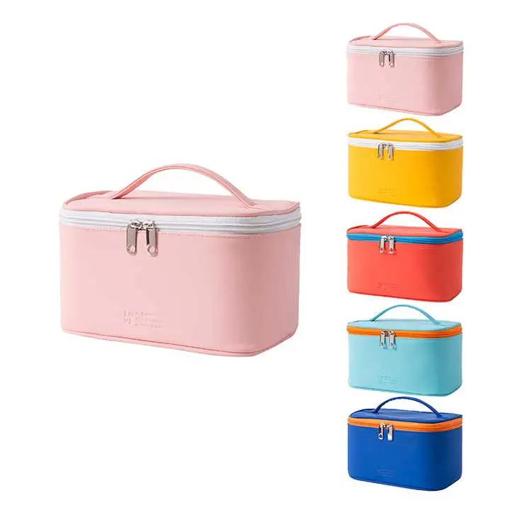 Cosmetic Organizer Bag Makeup Box Ladies PU Leather PE Bag