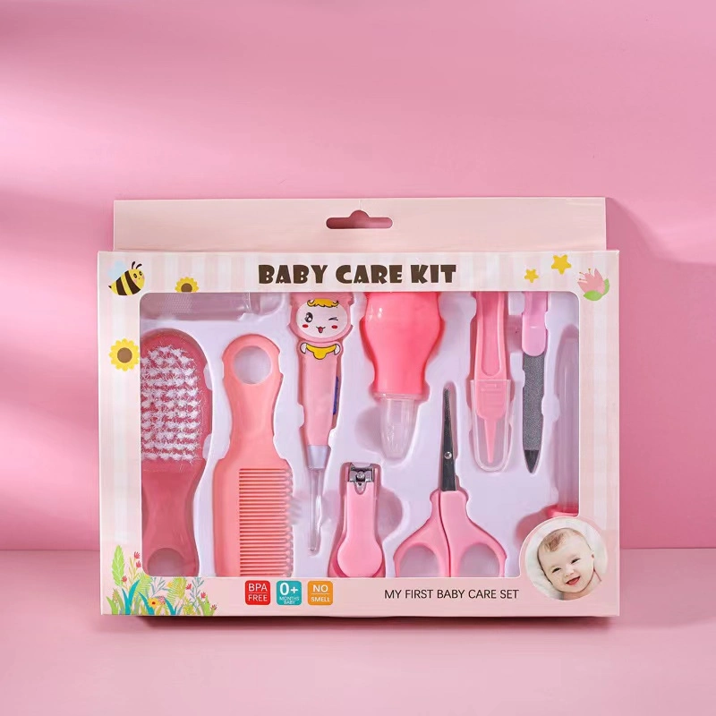 Wholesale Baby Care Gift Box Nail Clippers Ear Pick High Quality Safety Baby Grooming Kits 10 PCS Set