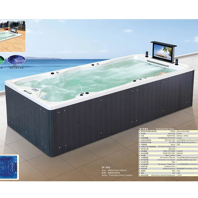 Outdoor Swimming Pool Hot Big SPA with Jets Swim Bathtub Touch Sensitive Screens Computer Controlled Massage Tubs