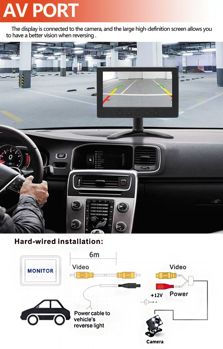 7inch HDMI BNC AV VGA USB Display Monitor for Gaming PC Car