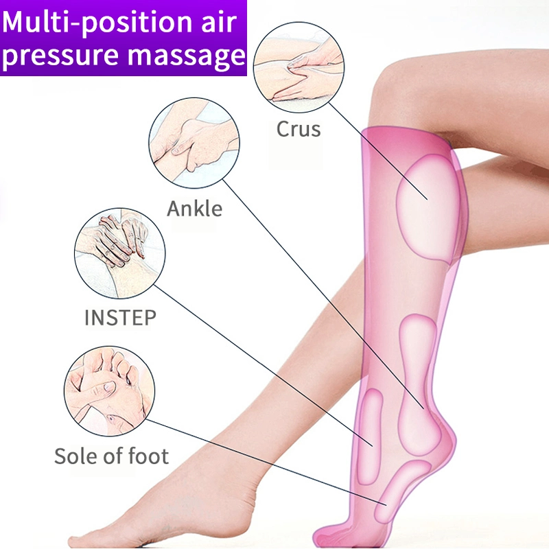 Massageur de mollet et de pied à pression des doigts à vibration pneumatique avec chauffage.