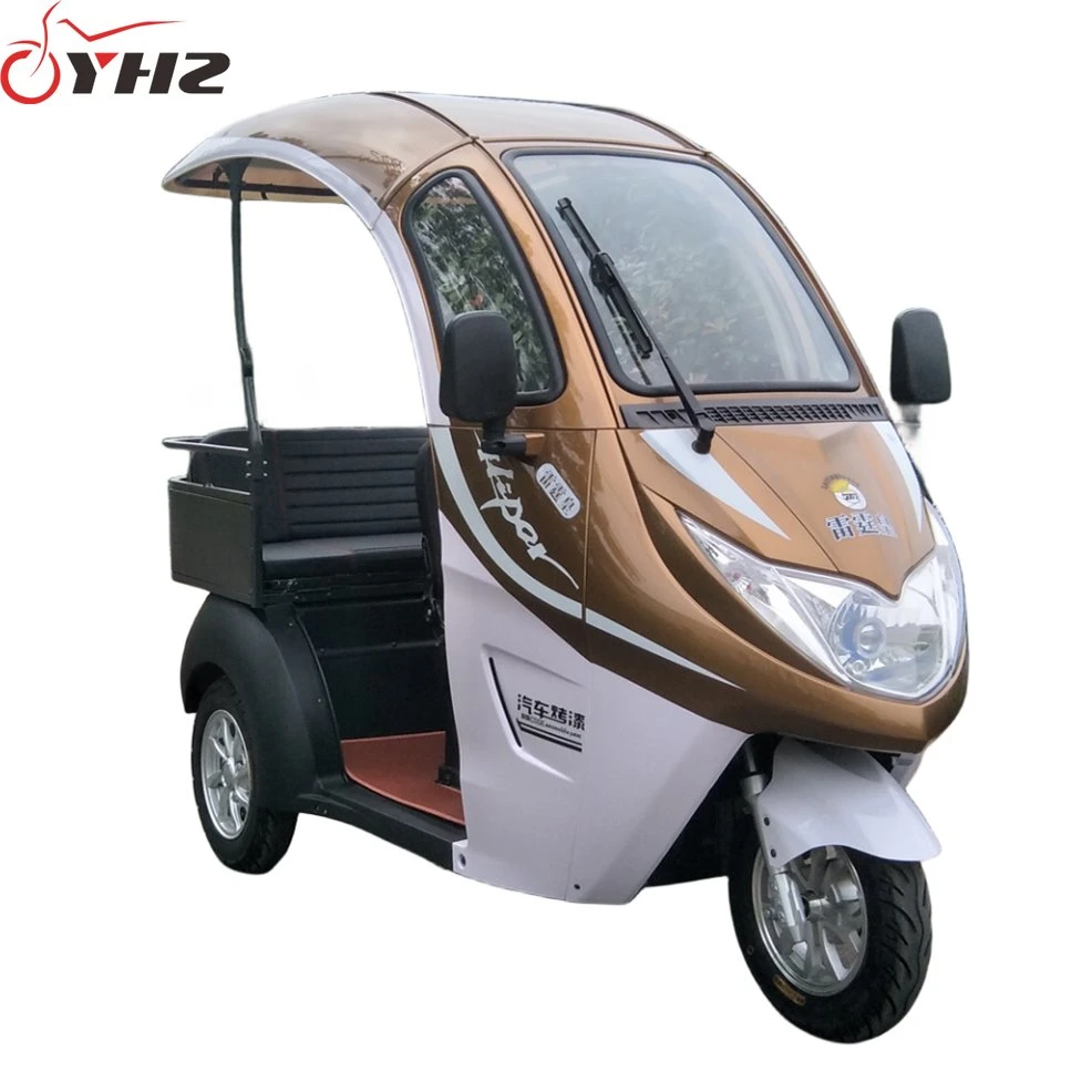 Voiture électrique adulte à trois roues ouverte avec moteur de 800W/1000W et scooter électrique avec boîte arrière.