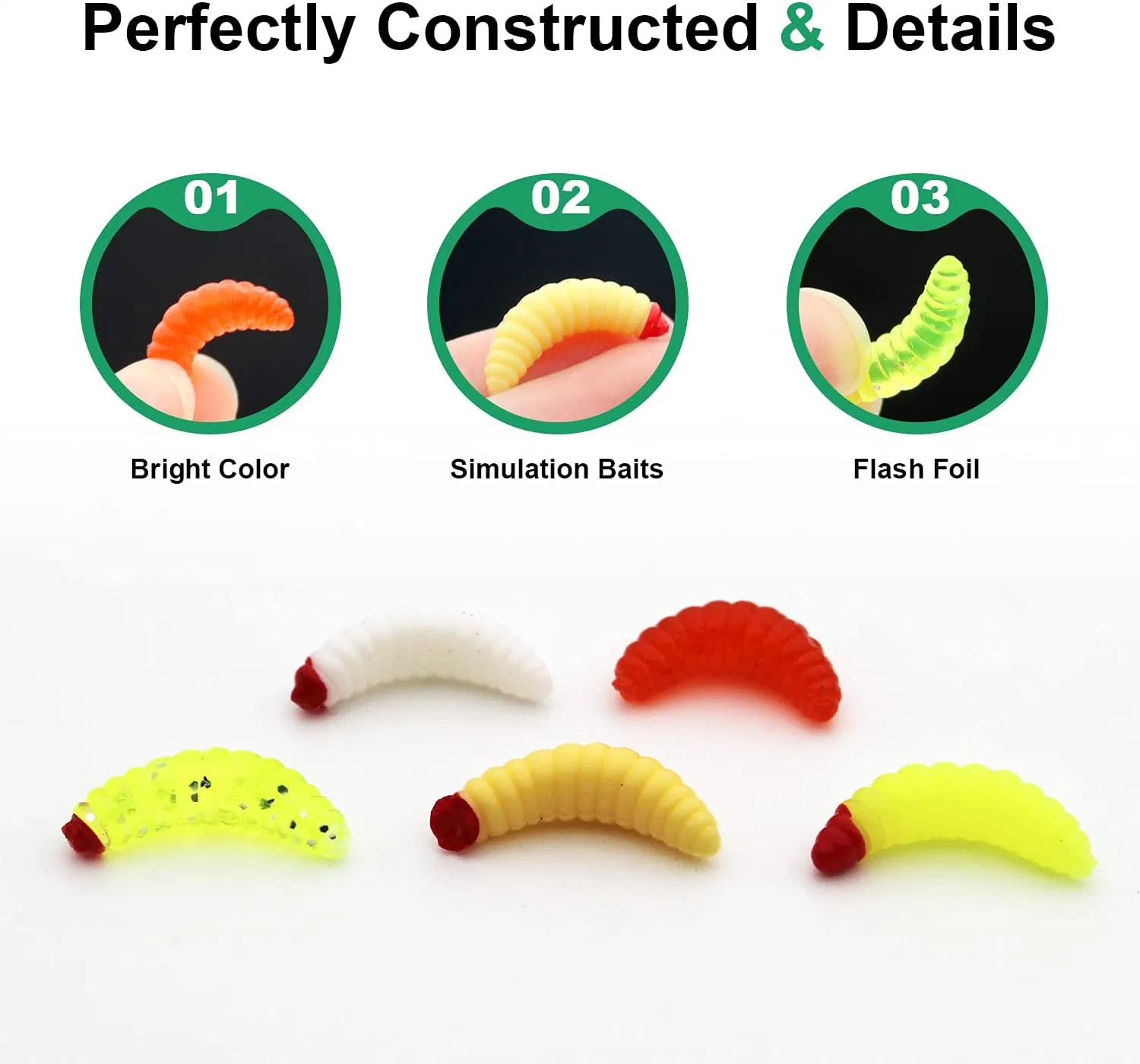 Proper Size to Use: Our Plastic Worms for Bass Fishing Come in a Size of About 0.79 Inch/ 2 Cm, and Can Be Stretched to a Size of About 0.94 Inch/ 2.4 Cm,