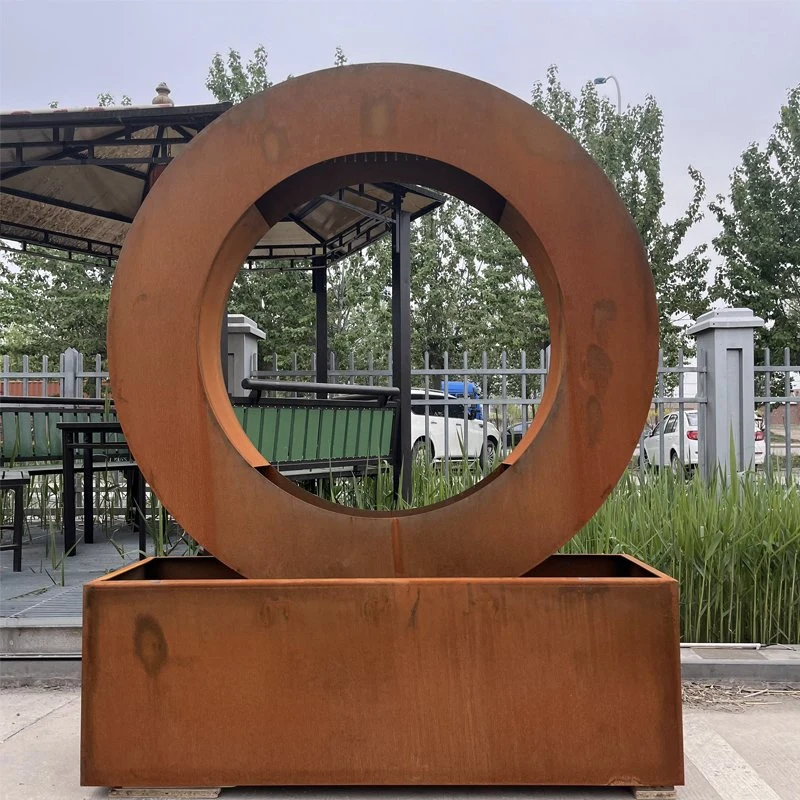 Caída de agua de ornamentos de jardín al aire libre diseño de acero Corten agua