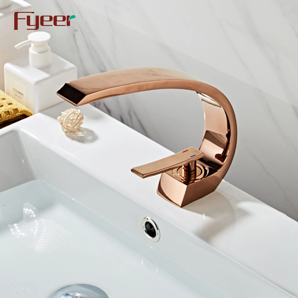 Fyeer 2019 New Rose Gold Bathroom Basin Faucet