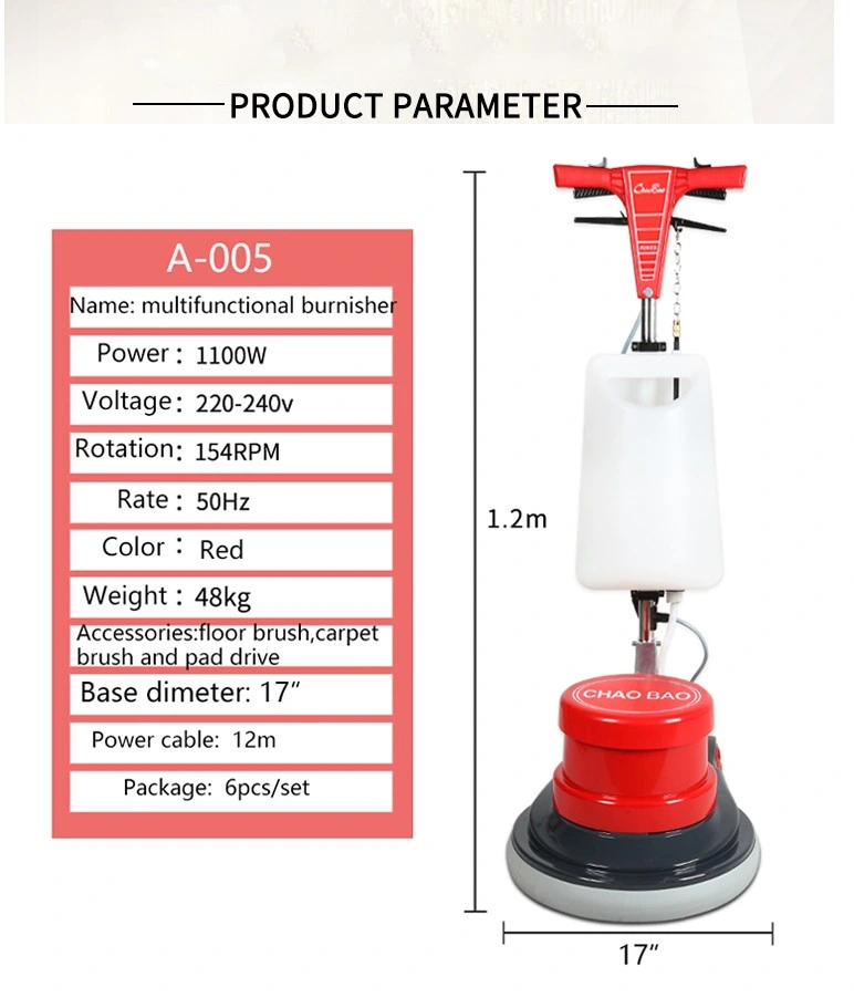 Neues Design Hot Selling 154rpm 1100W kommerzielle High-Speed-Boden Wäscher