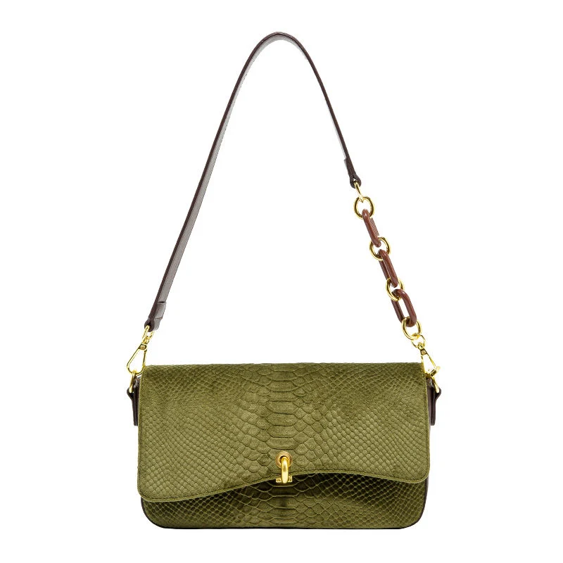 Factory Wholesale/Supplier Low Order Quantity 2023 New Fashion Ladies Handbag High quality/High cost performance Serpentine Green Single Shoulder Crossbody Bag