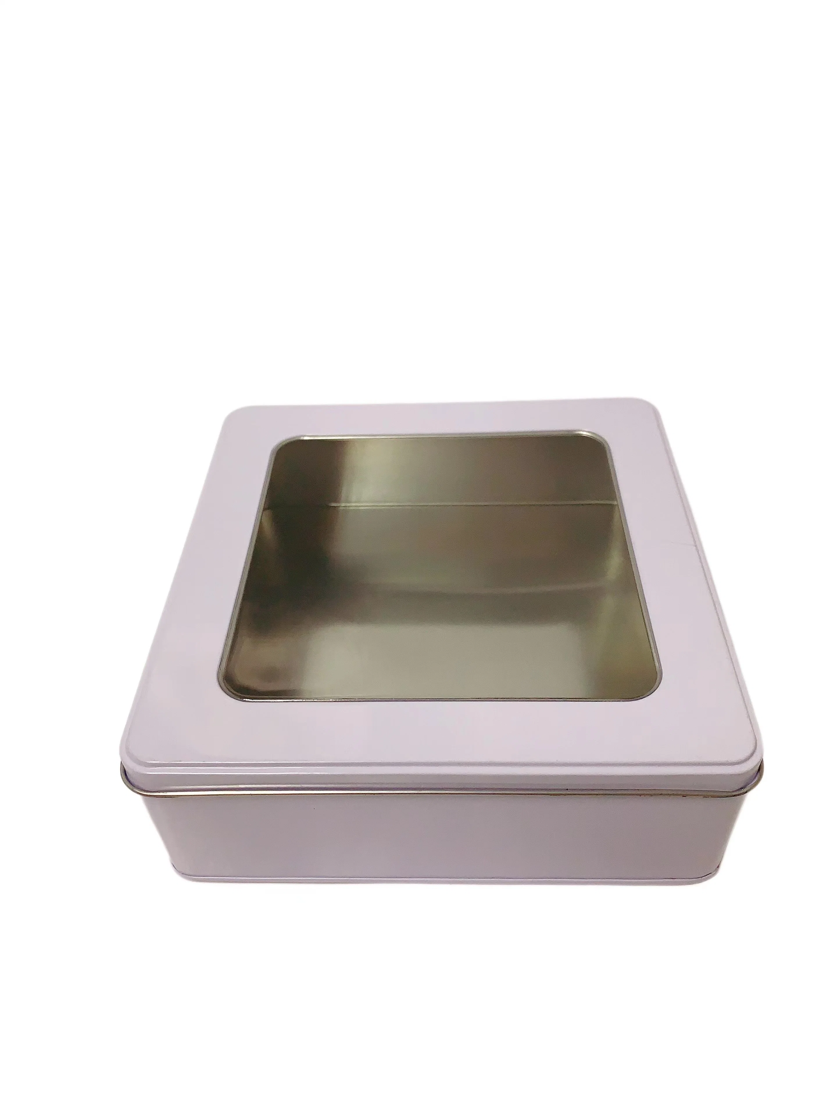 Factory Price Square Tin with Clear Pet Window Toy Tin Box with PVC Window Pazzle Metal Box Window Tin Box