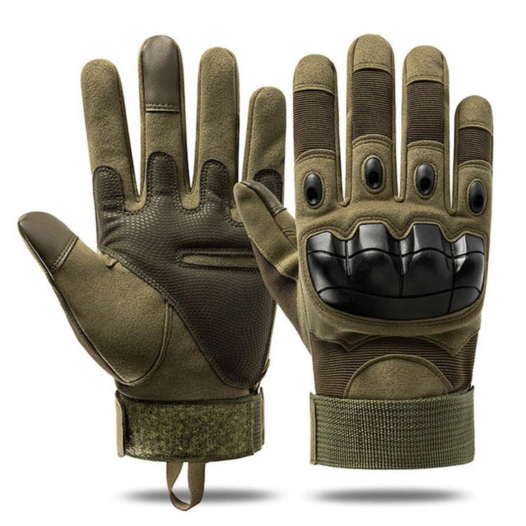 Hot Selling Outdoor Green Black Full Finger Tactical Gloves