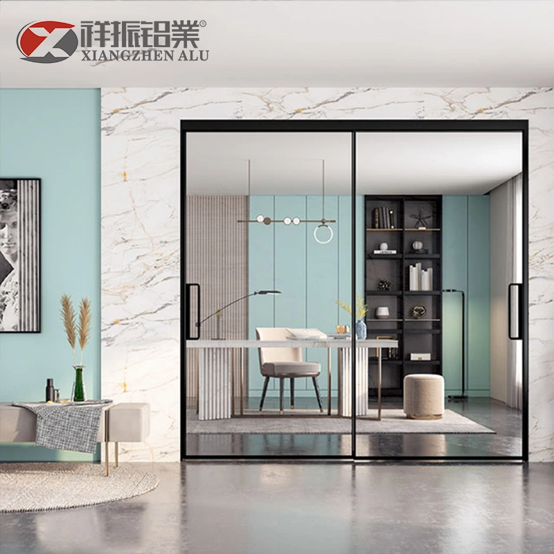 Factory Wholesale/Supplier Price Exterior Slim Frame Door Aluminum Frosted Glass Film Glass Good Design Bathroom Slide Doors