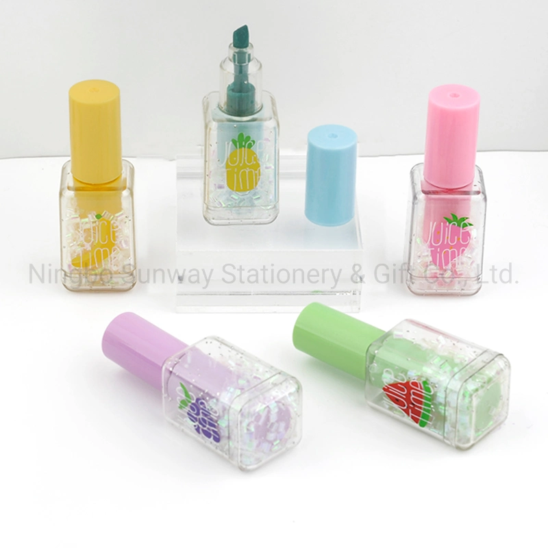 Promotional Stationery Colorful Nail Oil Box Highlighter Marker for Kids