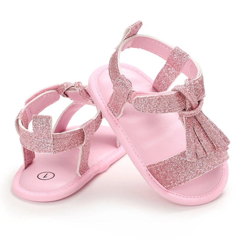 Baby Girls sandales Glittered estivale Tassel sandales à semelle souple pour bébé Chaussons Bébé Premier marcheurs Princess sandales ESG14184