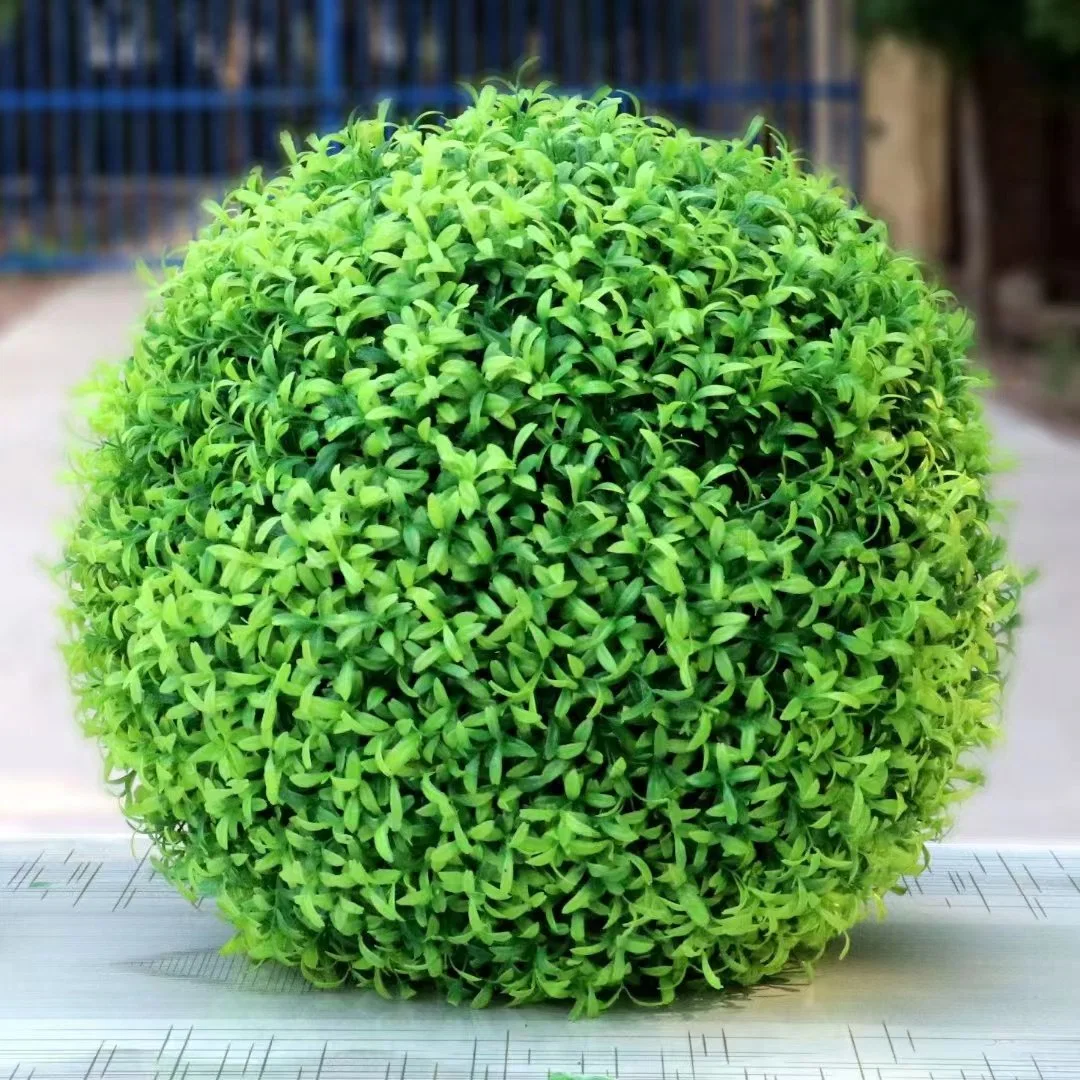 Vente en gros Milan Buxus ball Topiary Boxwood plastique décoratif Vert artificiel Balle à herbe