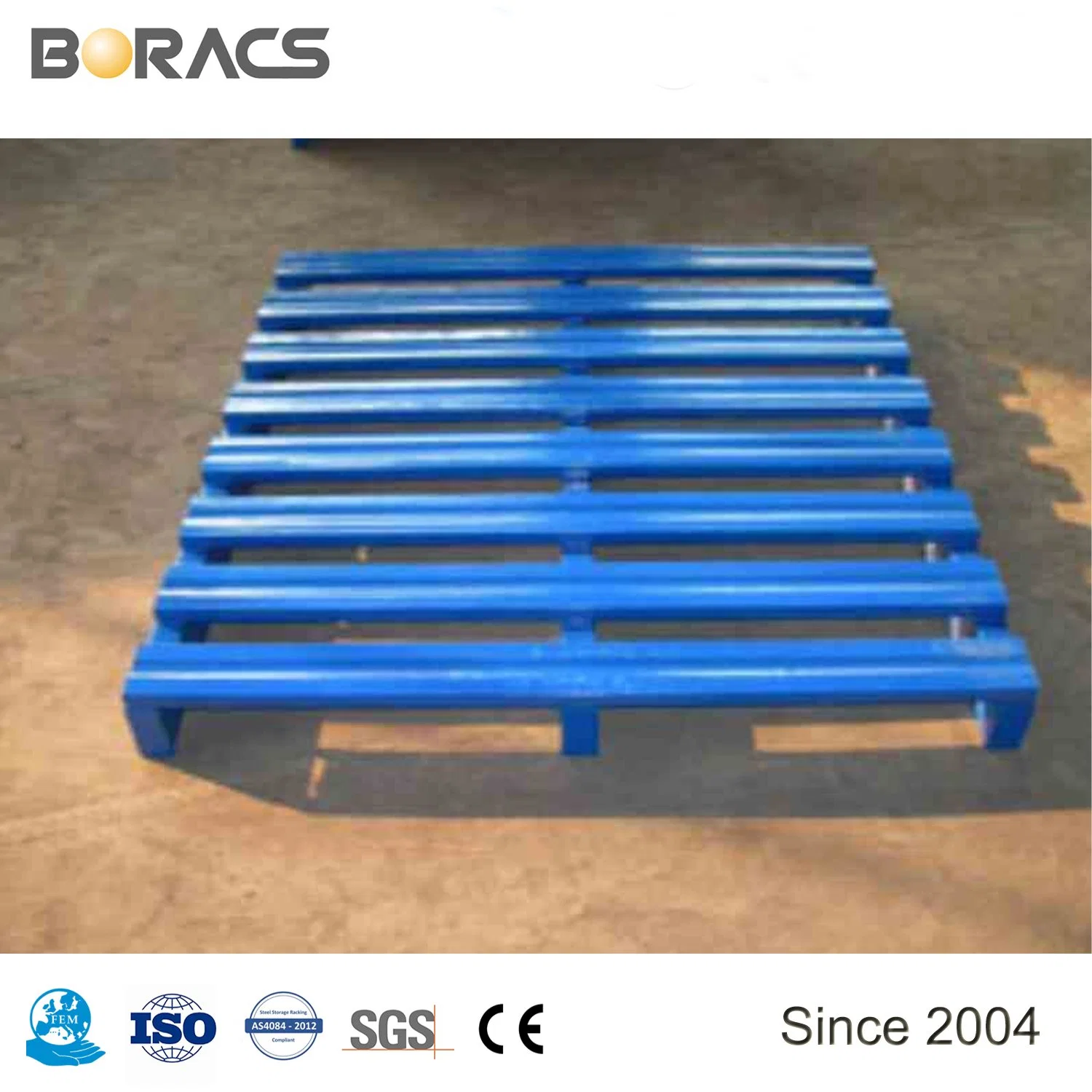 Robuste 4-polige Einstiegstyp und Rack mit einfacher Ausführung Verwenden Sie Standard Durable Single Face Pallet Steel verstärkte Fabrik für Rack Pallet Steel