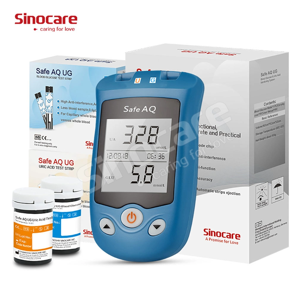 Sinocare Uric Acid Blood Glucose Meter Glucometer Kit Diabetes Tester Blood Sugar Monitor Test Strips