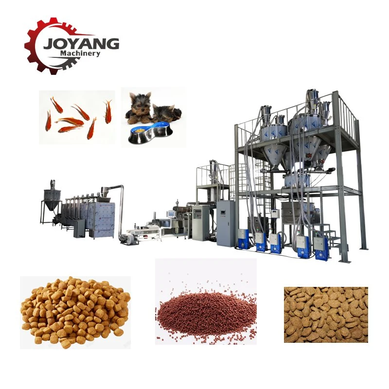 Large Capacity Floating Sinking Fish Feed Carp Shrimp Pet Dry Dog Cat Food Extruder Equipment Processing Production Line