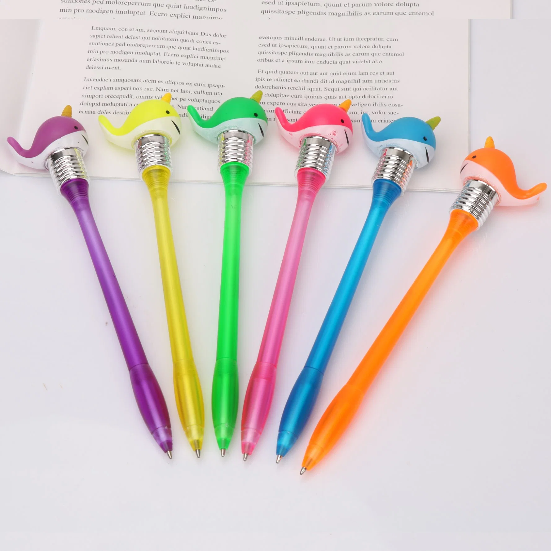 Promotional Pen Knock Function Ball Pen Color LED Light Ballpoint Pen for Gift Student