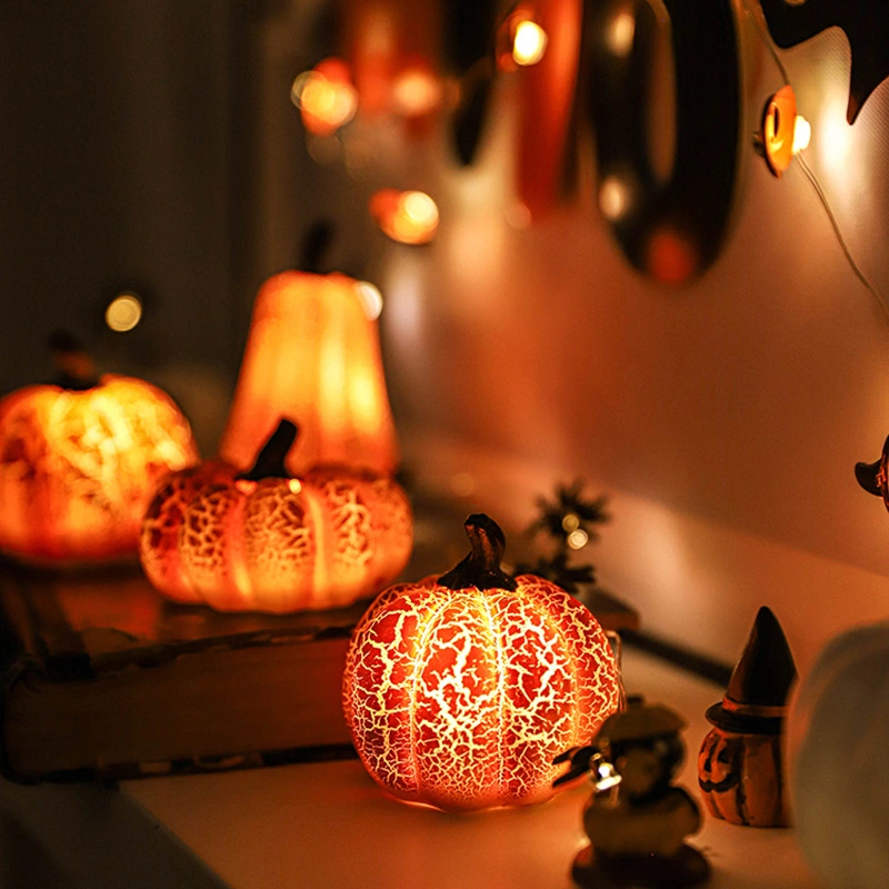 Decorações Halloween Pré-iluminado Jack o Lantern Light Home Desktop decoração