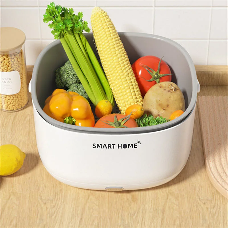 Ultrasonic Sterilize Cleaning Machine Home Drain Basket Vegetable Fruit Purifier