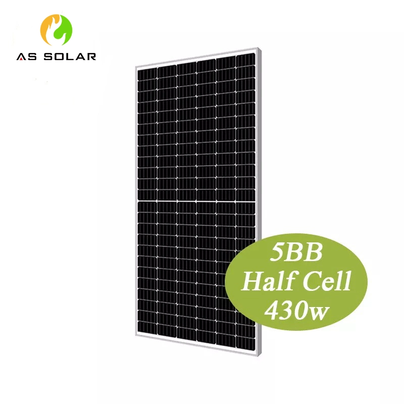 Comme le panneau solaire 425 Bi-Facial 450 Watt un grade de la moitié Cut Module photovoltaïque solaire énergie solaire électrique système de toiture Masse d'alimentation feuille produit