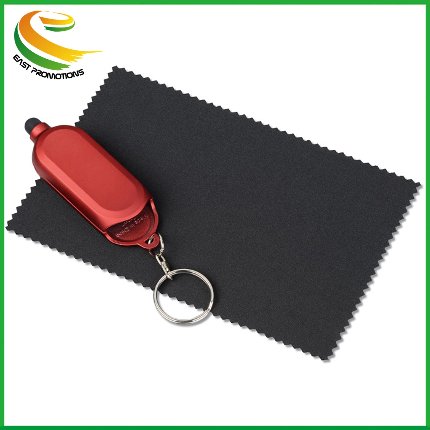 New Pocket Oval Metallic Color Plastic Key Chain Microfiber Cloth LCD Duster Cabin Case Silicone Tip Computer PC Screen Stylus