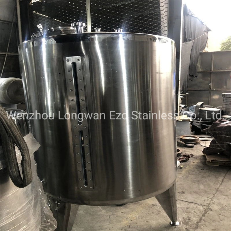 Stainless Steel Jacketed Milk Pressure Vessel Water Storage Mixing Homogenizing Pasteurizing Blender Reactor Buffer Mixer Cooling Melting Bulk Tank