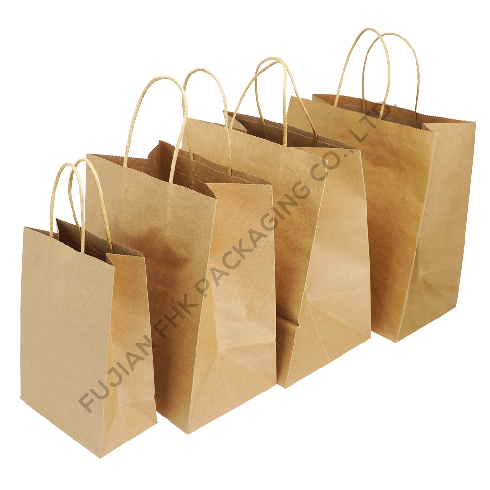 FDA/EU Small Brown Black Red Paper Shopping Carrier Bag