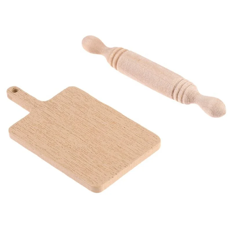 1: 12 Miniatur-Rolling Pin Olivenöl Ei Esstisch und Stühle Spielzeug für Puppenhaus