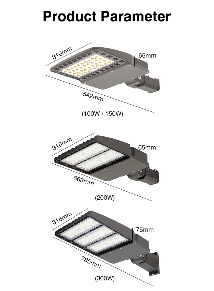 Lampe de rue 100 W 150 W 200 W caisson pour chaussures extérieures étanches LED Feu de rue