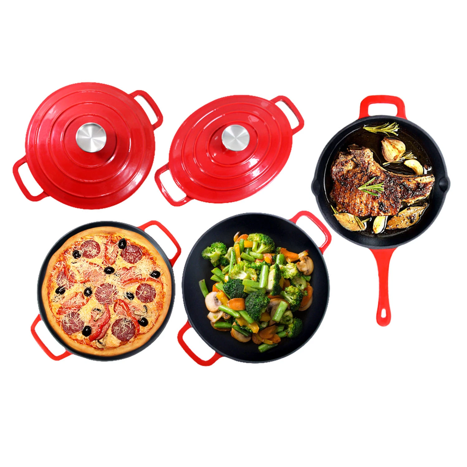 Cookwin Enamel Cast Iron Cookware Set Pot Set Cast Iron Kitchenware Set