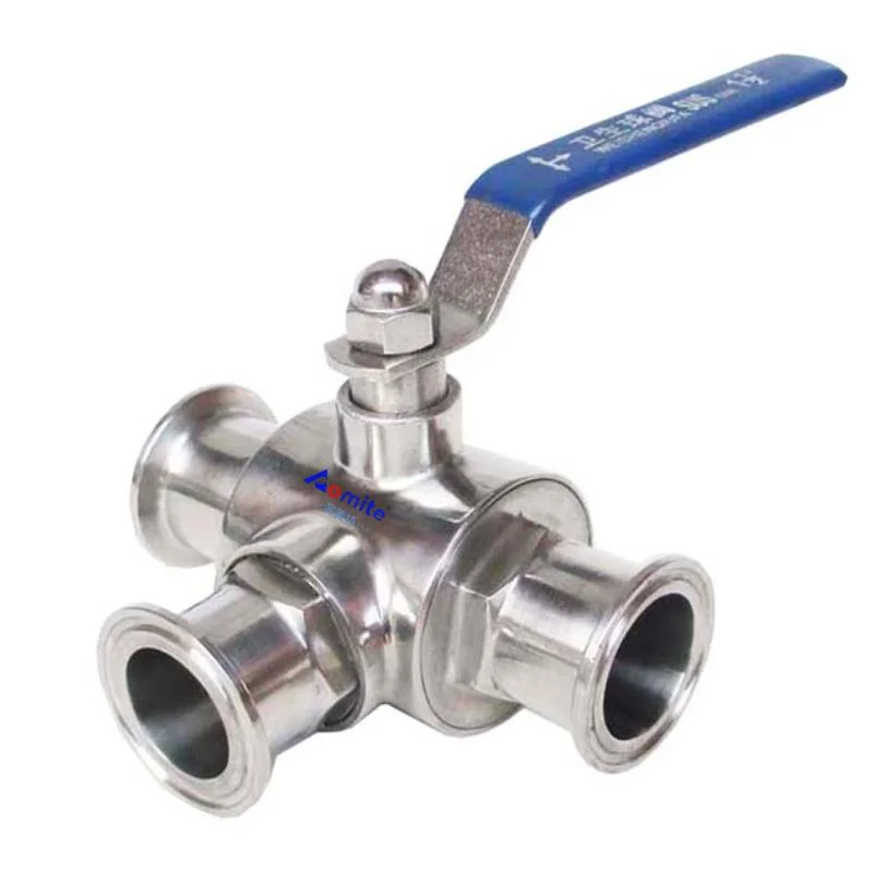 Sanitary Fittings Beer Brewing Equipment Valve 3-Way Sanitary SS304 Manual Ball Valve