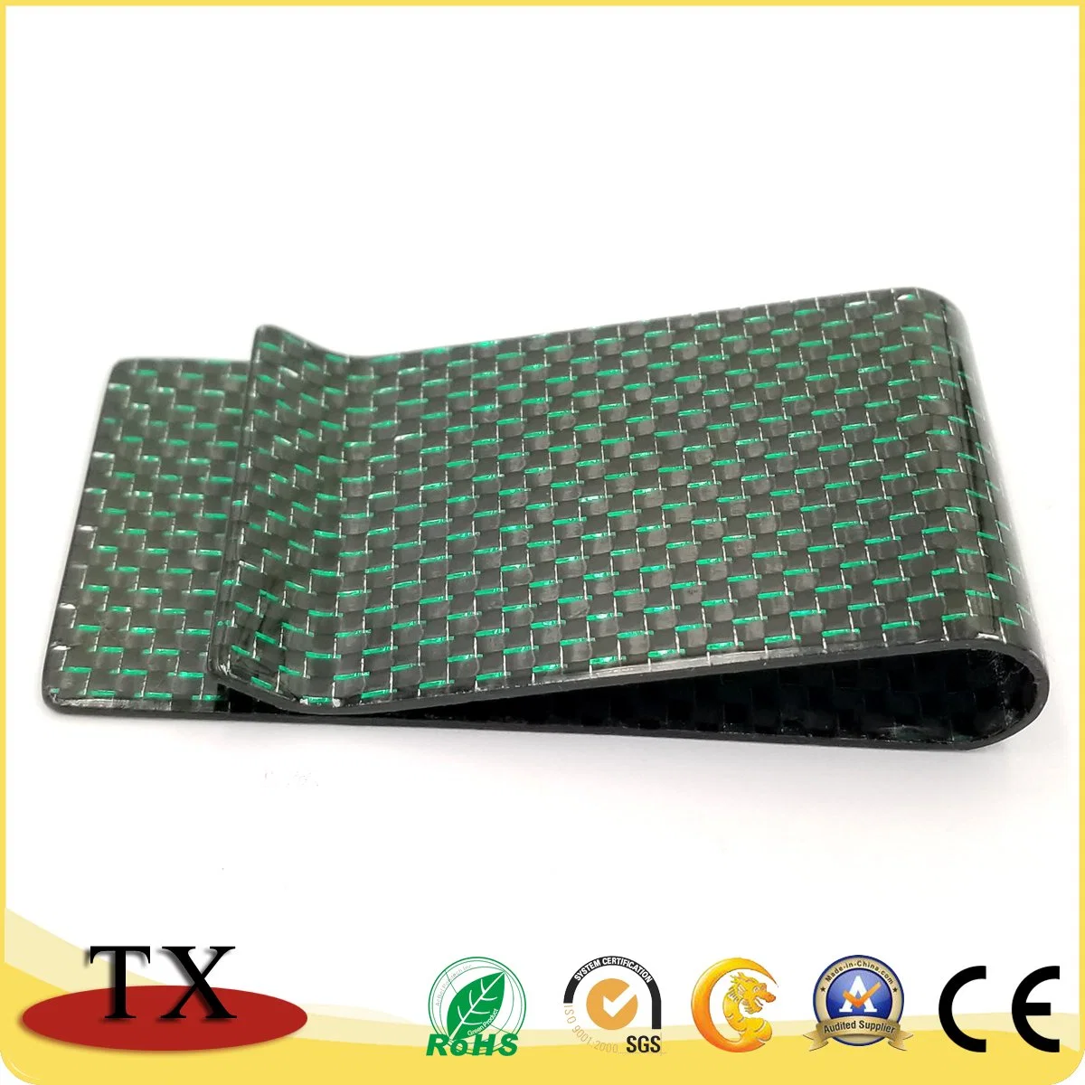 Green Wire Custom Carbon Fiber Money Clip Wallet