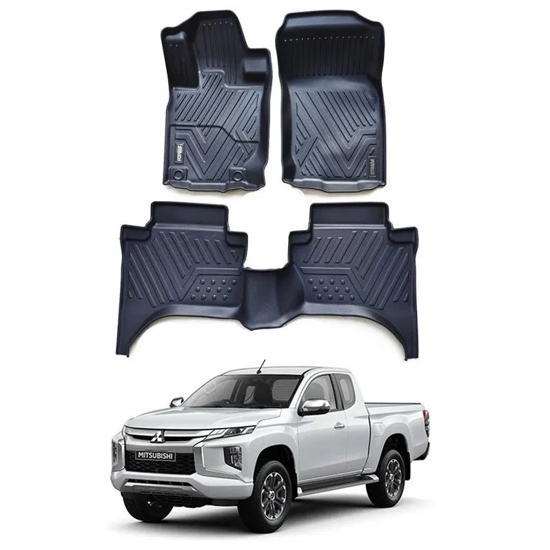 Tapete de carro de borracha personalizado Tapete de carpete Tapete fundo profundo Tapetes de carro 3D 5D para Acessórios Mitsubishi Triton L200.